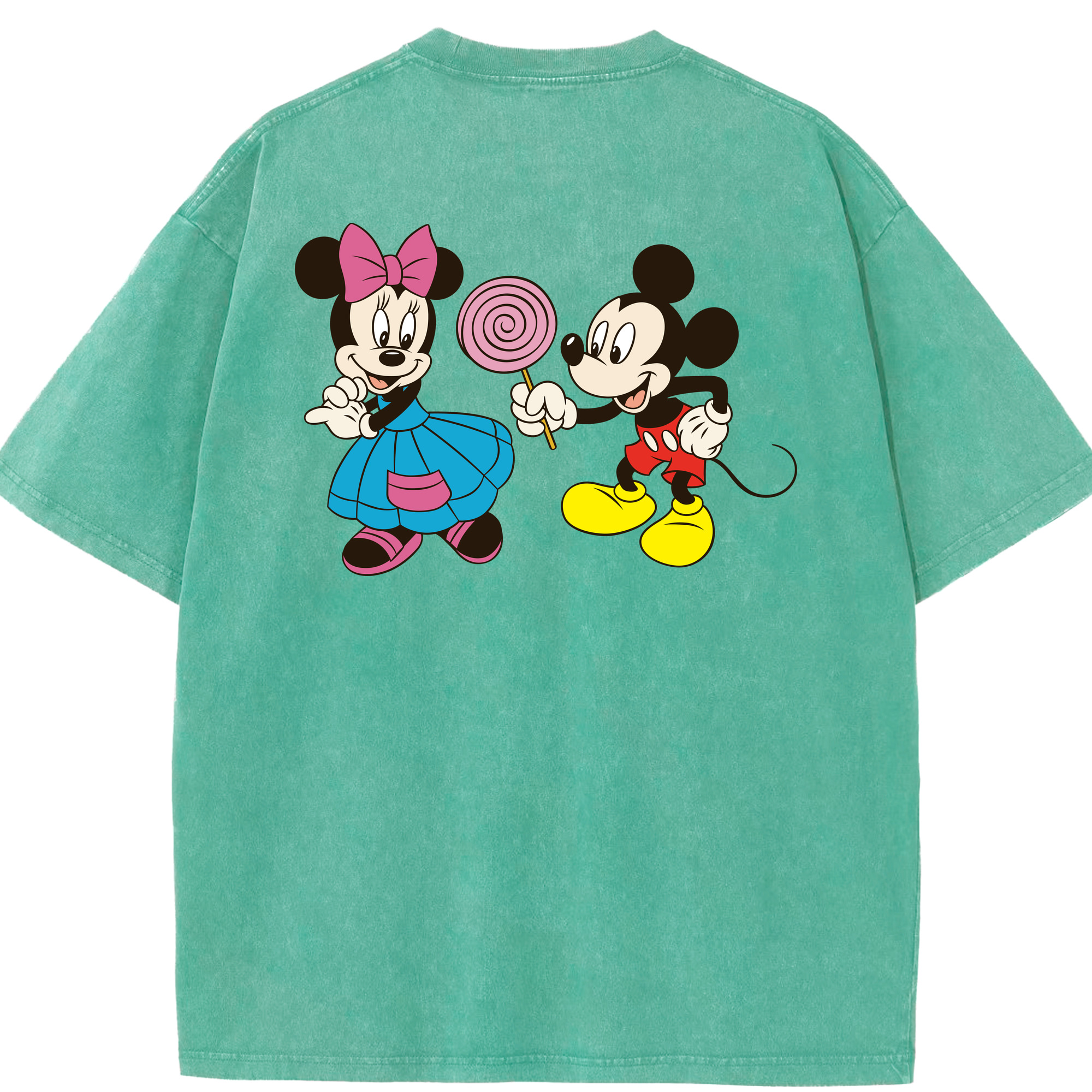 （画像用） ミッキーマウス Mickey Mouse 綿100% ヴィンテージ風 半袖Tシャツ（背面プリント）